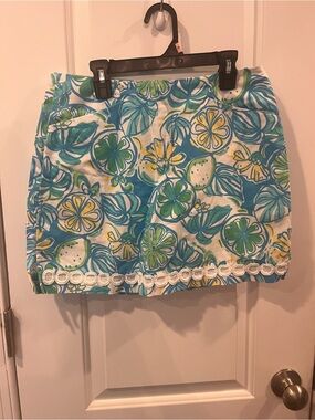 Lilly Pulitzer Blue, Green & Yellow Floral Mini Skirt
